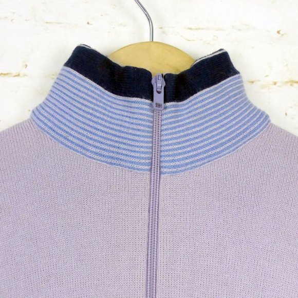 Vintage Avalanche Lasley-Seattle Sweater Women S Pink Blue Striped Half Zip Wool - Picture 3 of 12